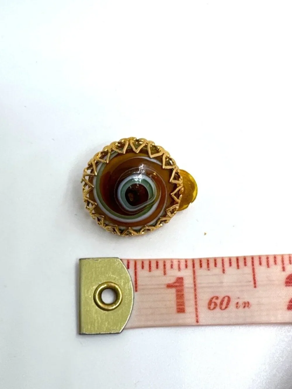 Vintage Miriam Haskell Art Glass Clip-On Earrings Gold Tone Filigree Collectible